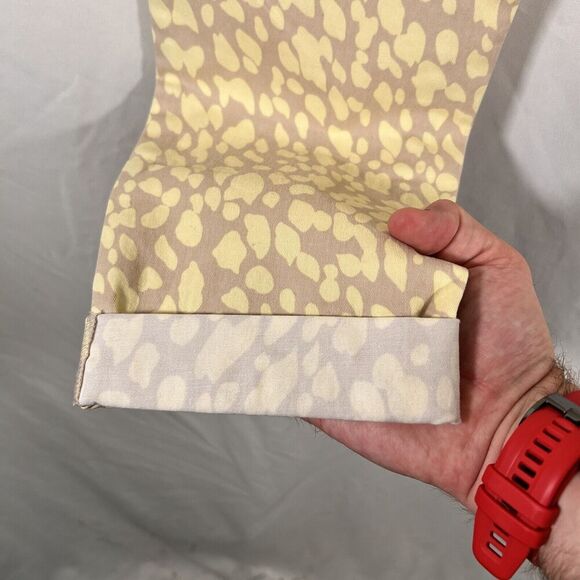 LOFT Pants Women's 4 Yellow Modern Straight Low Rise Rolled Hem Cotton Blend - Picture 9 of 10